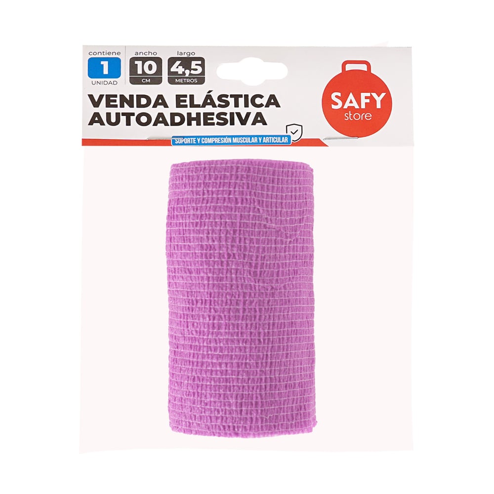 Venda Elástica Autoadhesiva Safy 10 cm x 4.5 m Violeta