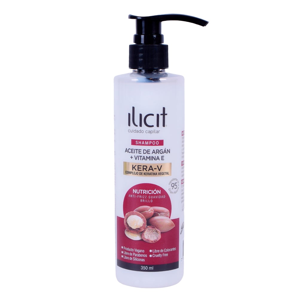 Shampoo Ilicit Aceite de Argán + Kera V 350 ml
