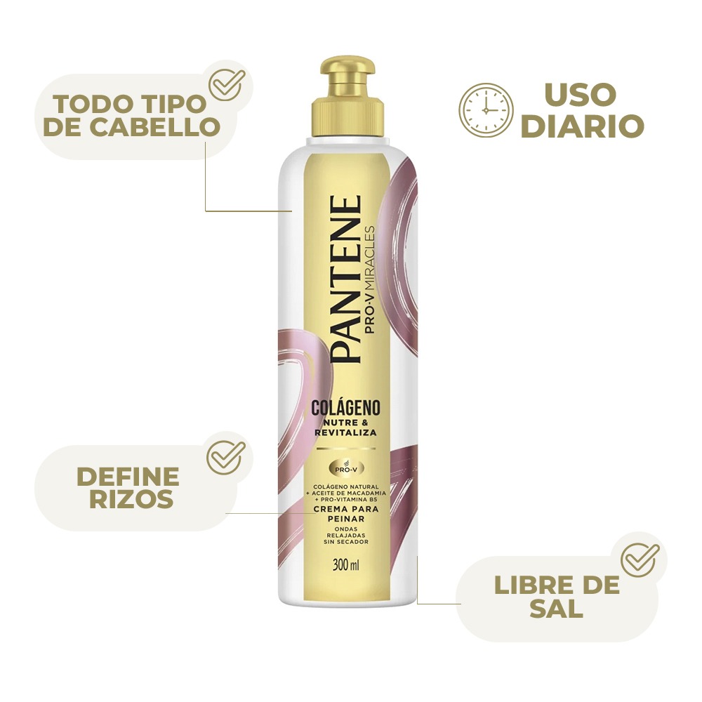 Crema para Peinar Pantene Colágeno 300 ml