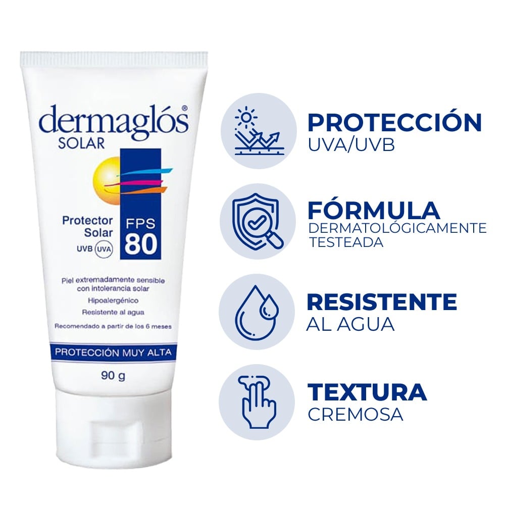 Protector Solar Dermaglós Crema FPS80 90 g