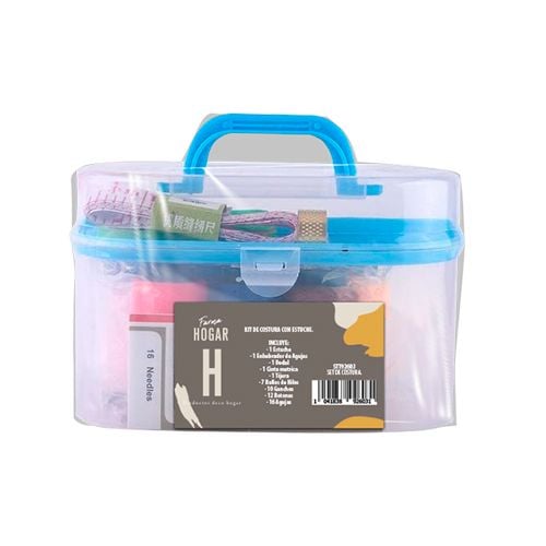 Kit de Costura Farma Hogar Portátil Azul