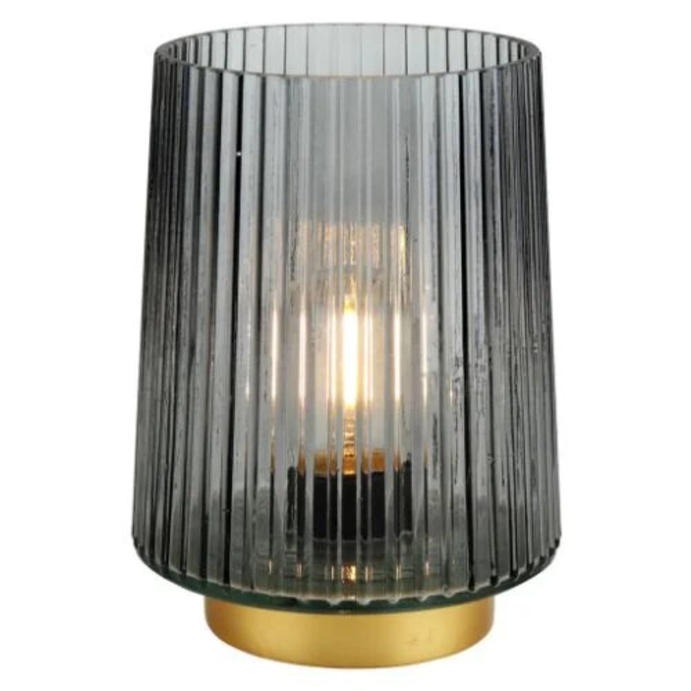 Lámpara Farol Farma Hogar Vidrio Negro 13 x 13 x 17.5 cm   