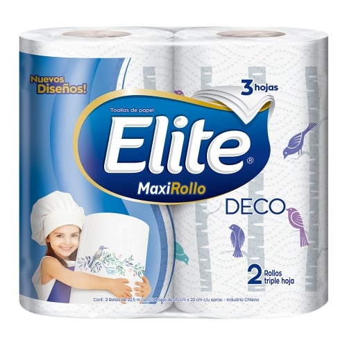Rollo de Cocina Elite Deco 200 Paños 2 Unidades