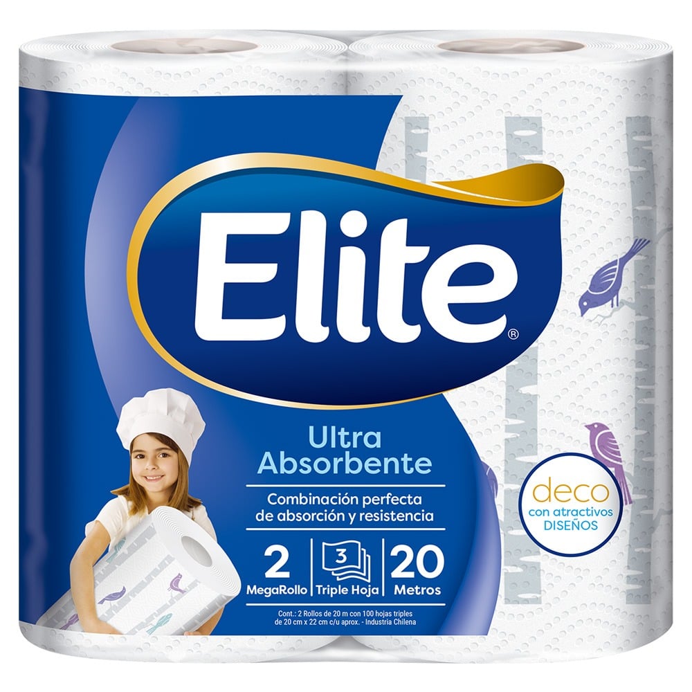 Rollo de Cocina Elite Deco 200 Paños 2 Unidades