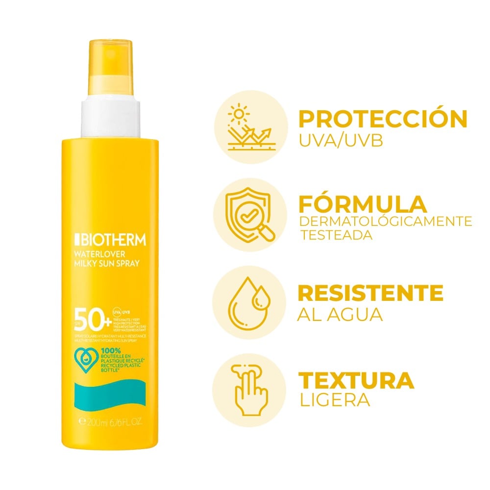 Protector Solar Biotherm Waterlover Sun Milky FPS50+ 200 ml