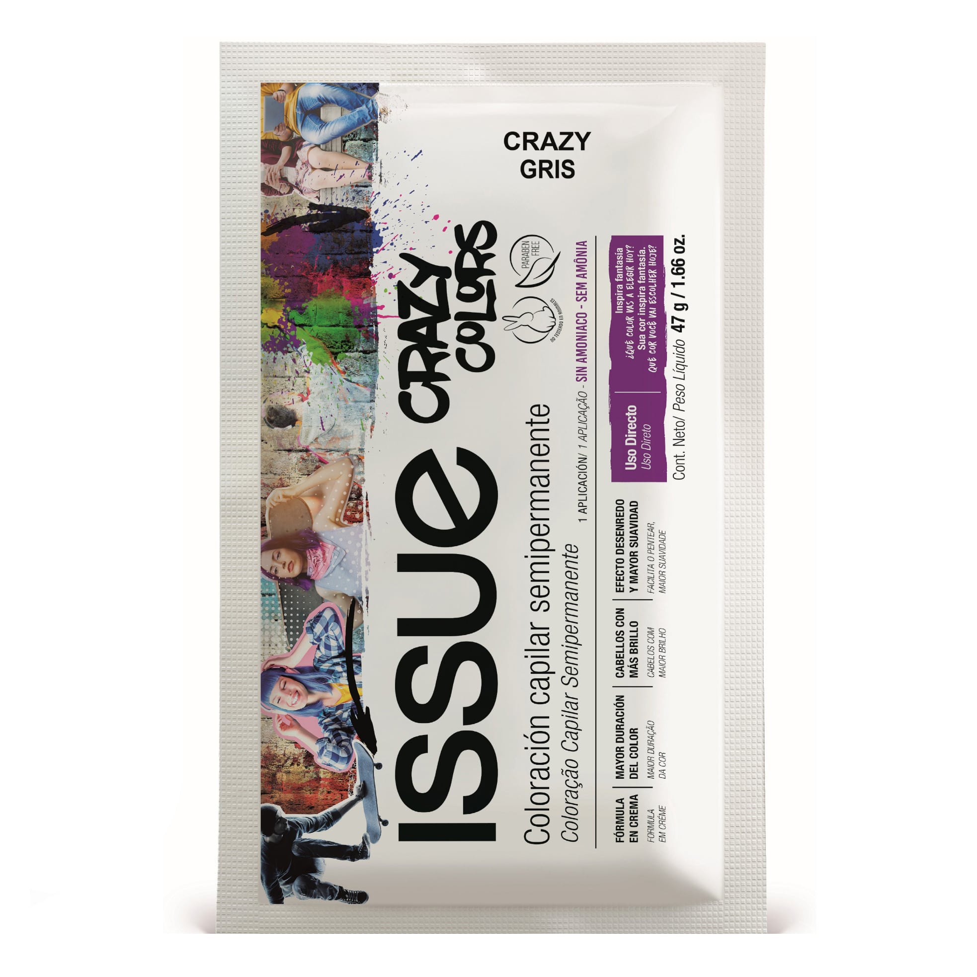 Tinta Crazy Colors Gris 47 g