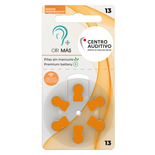 Pilas para Audífonos Oír Más N°13 6 Unidades