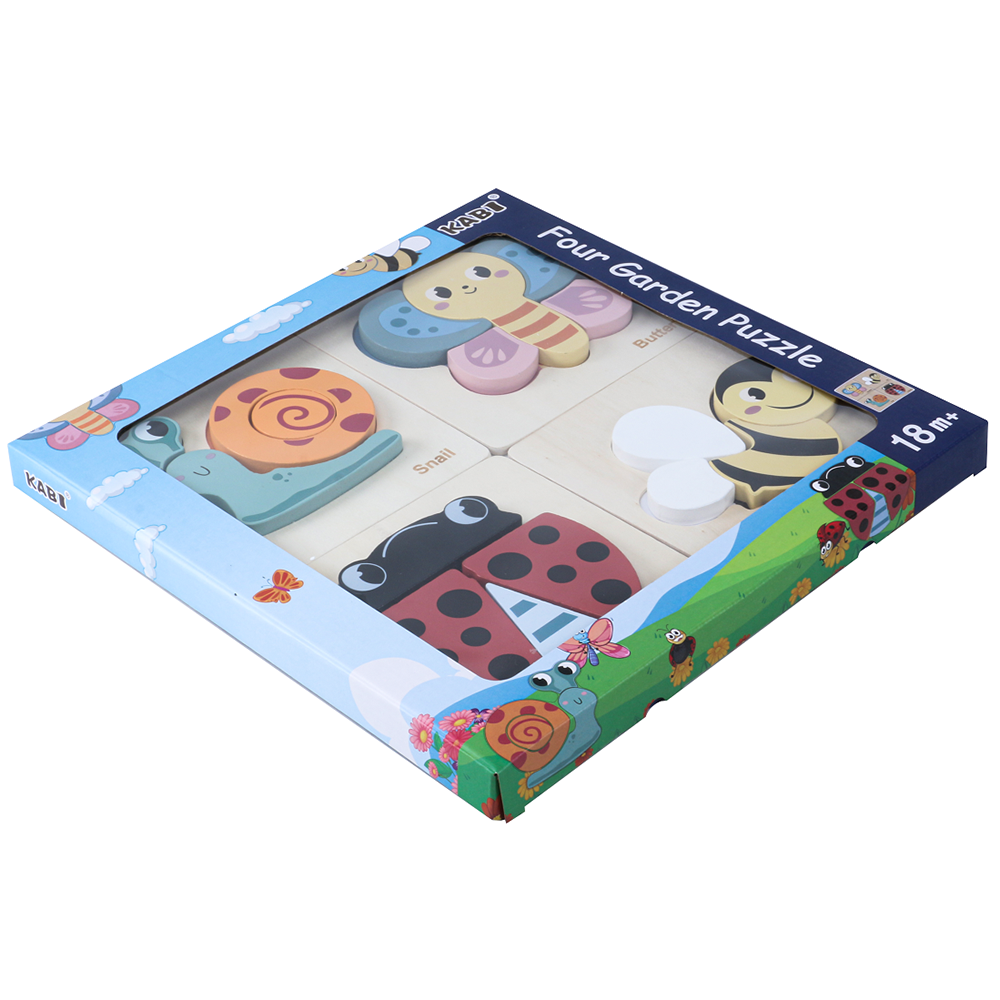 Set Akas 4 Puzzles en Madera de Varios Animales