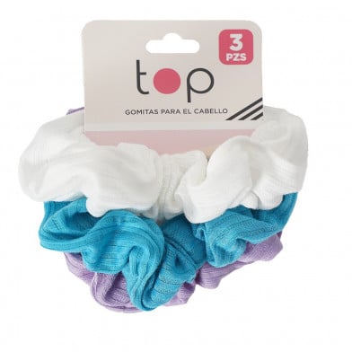 Gomitas Scrunchies para el Pelo Top 3 Unidades Varios colores