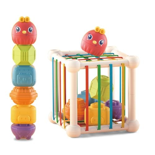 Cubo Encastrable Akas con Elásticos y Piezas Apilables 