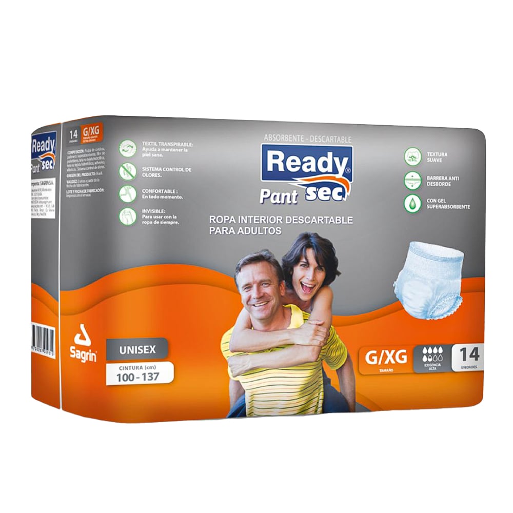 Ropa interior absorbente Readysec Pants talle Grande/Extra Grande de 14 unidades.