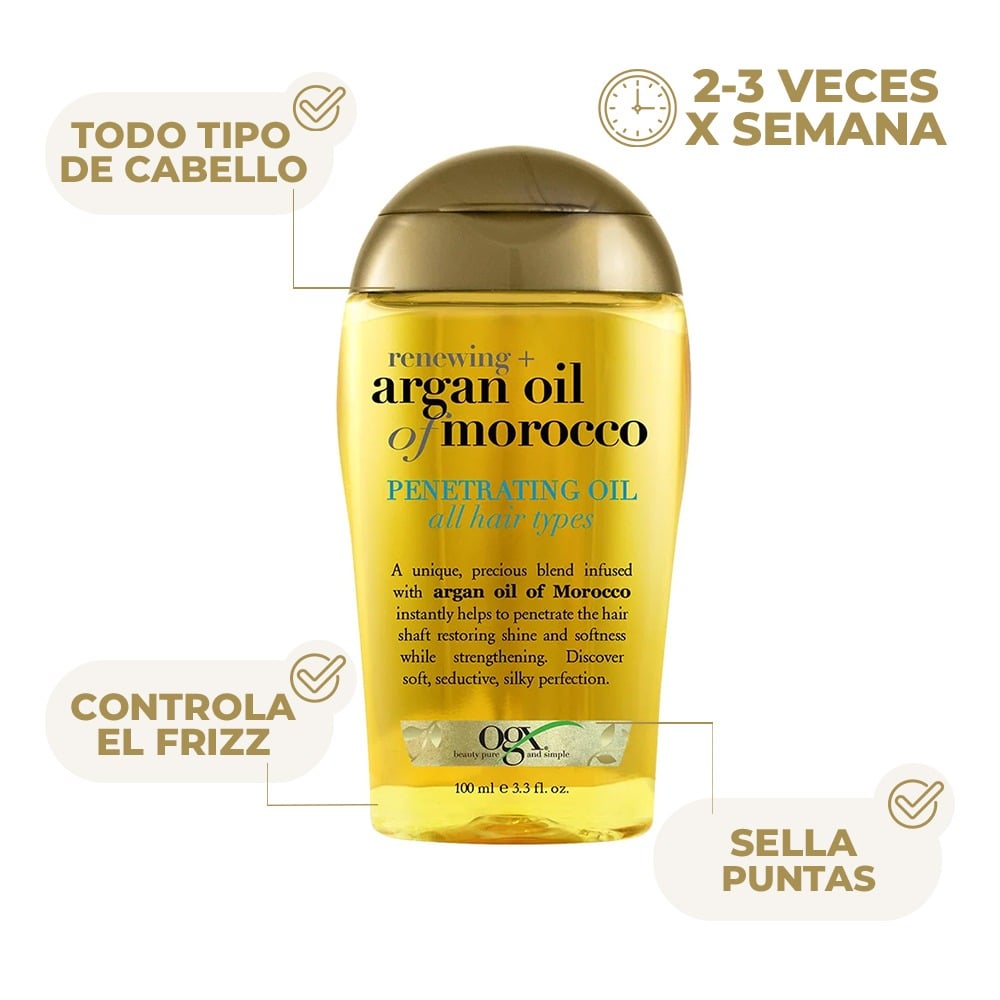 Aceite Capilar Renovador OGX Argán de Marruecos 100 ml