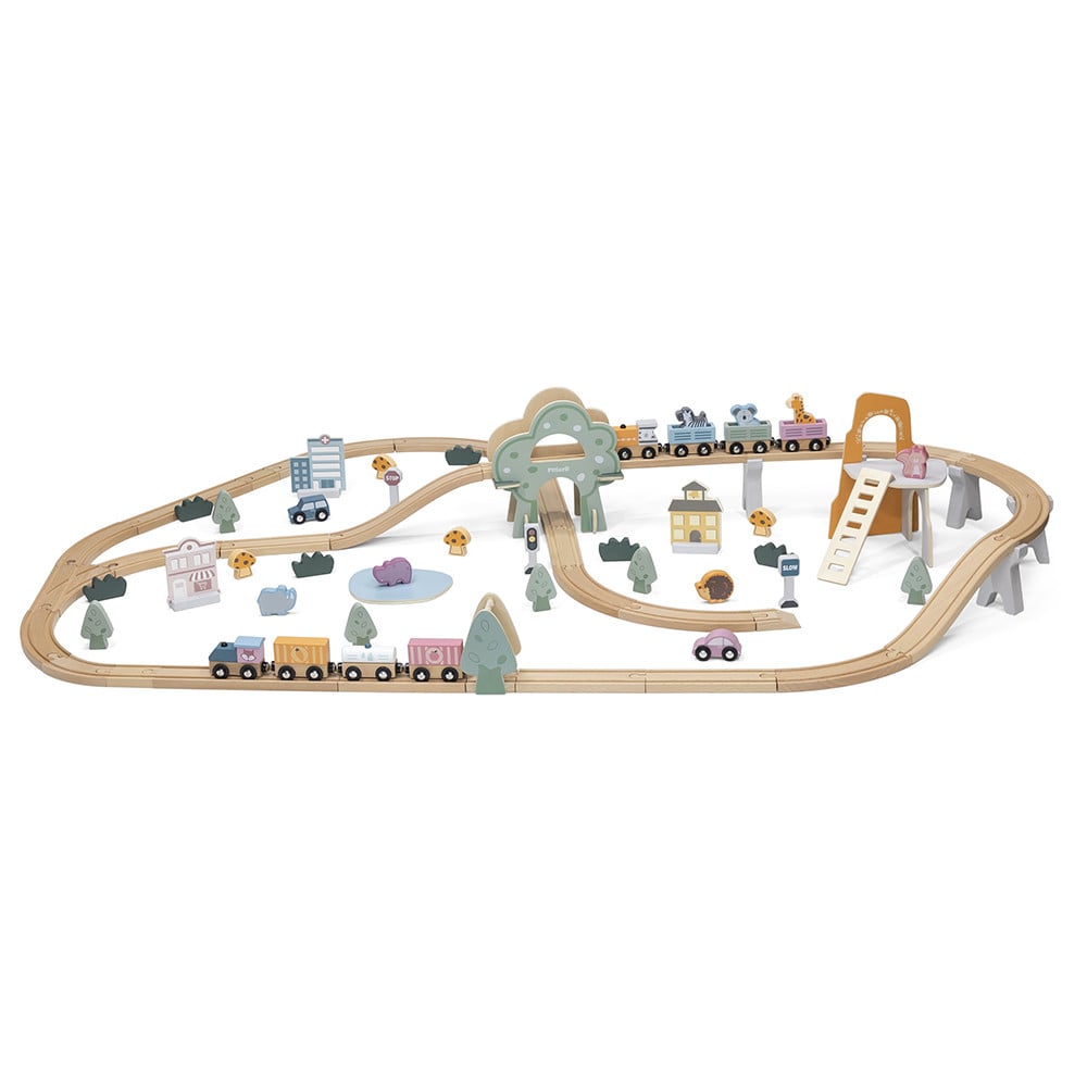 Juguete Polar B Pista de Tren en Madera 90 Piezas