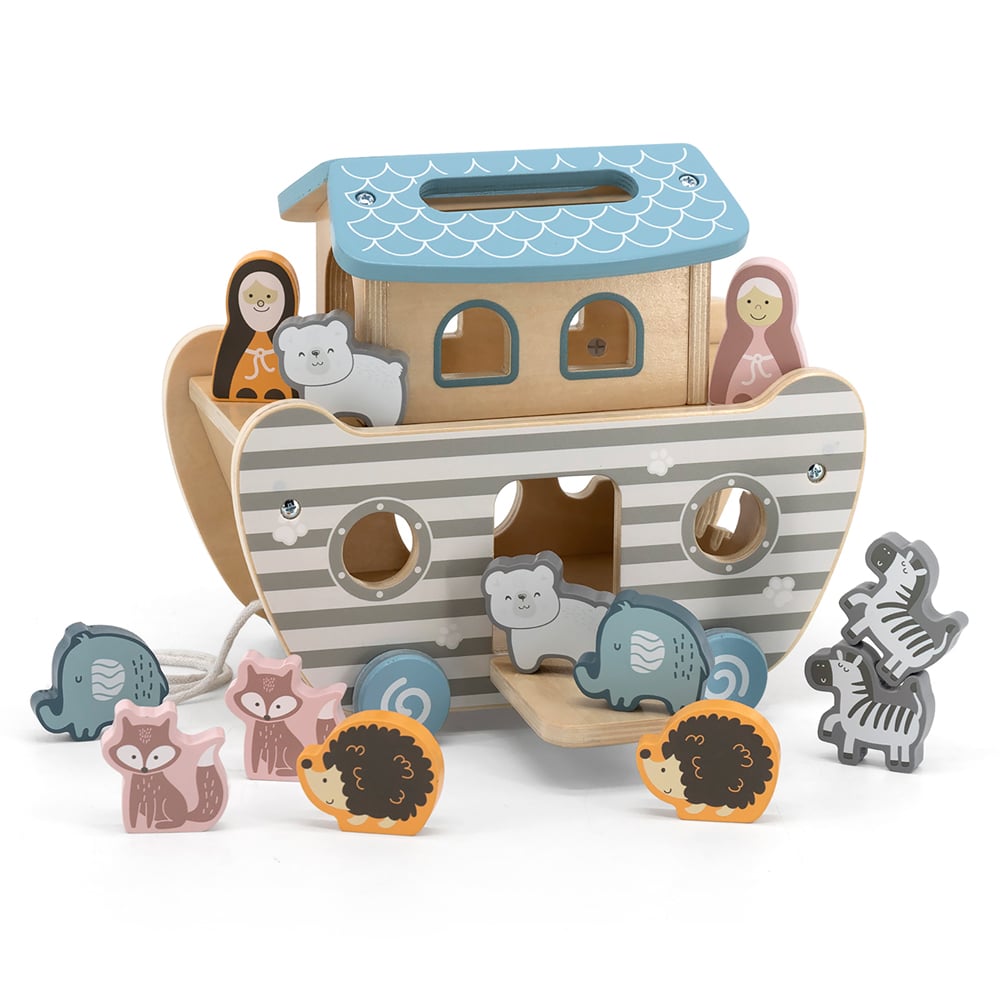 Juguete Polar B Tiracuerda Arca de Noé Encastre y Arrastre
