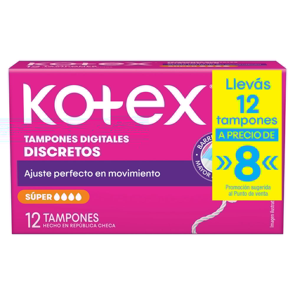 Tampones Kotex Digital Super 12 Unidades