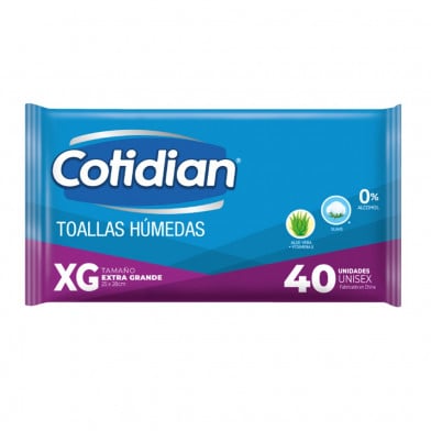 TOALLAS HUMEDAS COTIDIAN ADULTO X40 UNIDADES