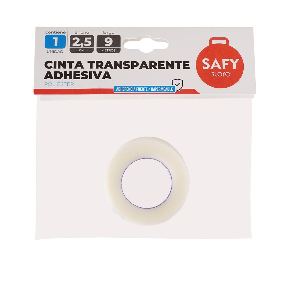 Cinta Transparente Adhesiva Safy 2.5 x 9 m