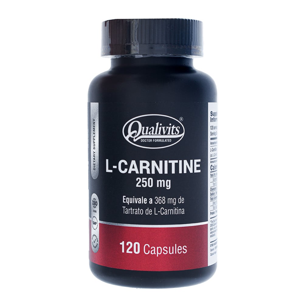 L- Carnitine Qualivits 250 mg 120 Cápsulas