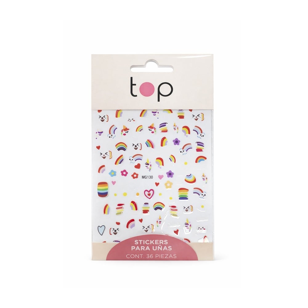 Stickers para Uñas Top Arcoíris 36 Unidades