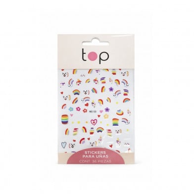 Stickers para Uñas Top Arcoíris 36 Unidades