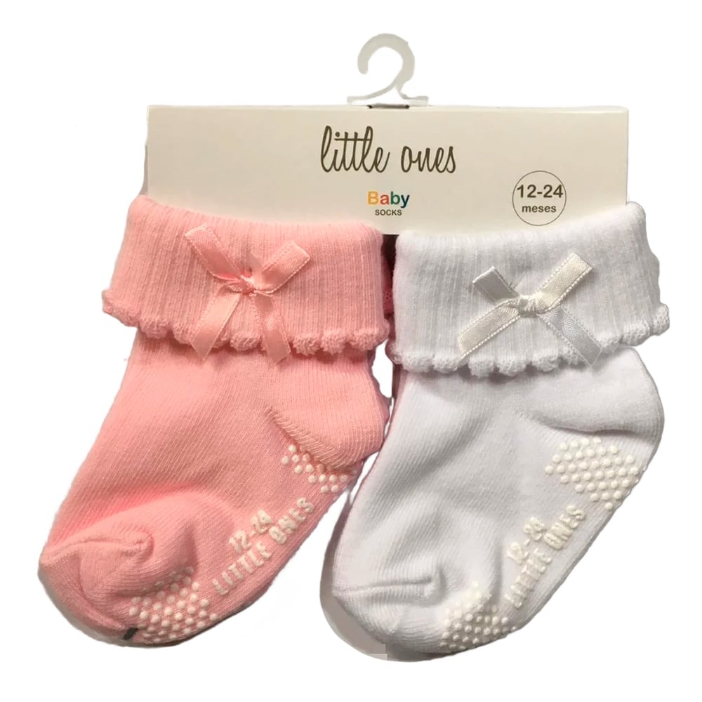 Set 2 Medias Little Ones Nena Lisas 6 a 12 Meses