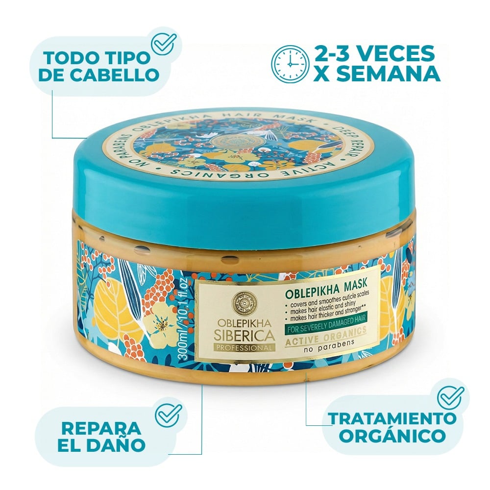 Mascarilla Capilar Natura Siberica Oblepikha Reparación Profunda 300 ml