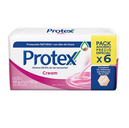 Jabón en Barra Protex Cream Corporal 125 g 6 Unidades