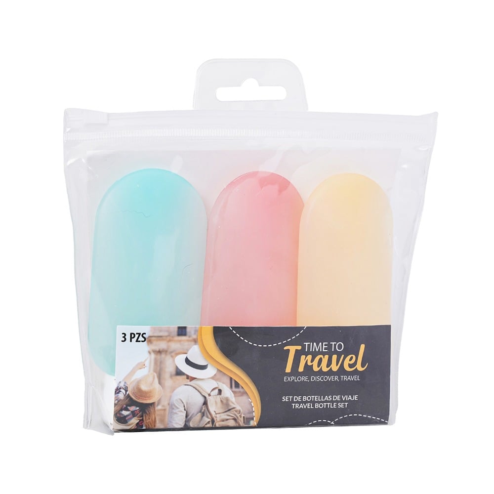 Set de Botellas Travel Colores 3 Unidades