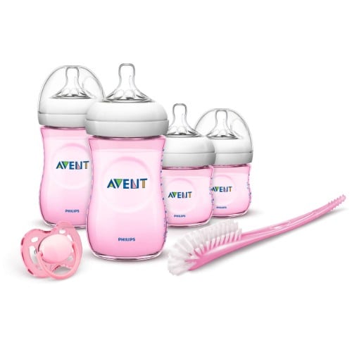 Set de Mamaderas Philips Avent Selección Natural de Recién Nacido Rosado