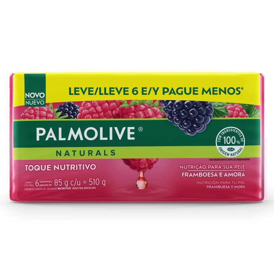 Jabón en Barra Palmolive Frambuesa Corporal 85 g 6 Unidades