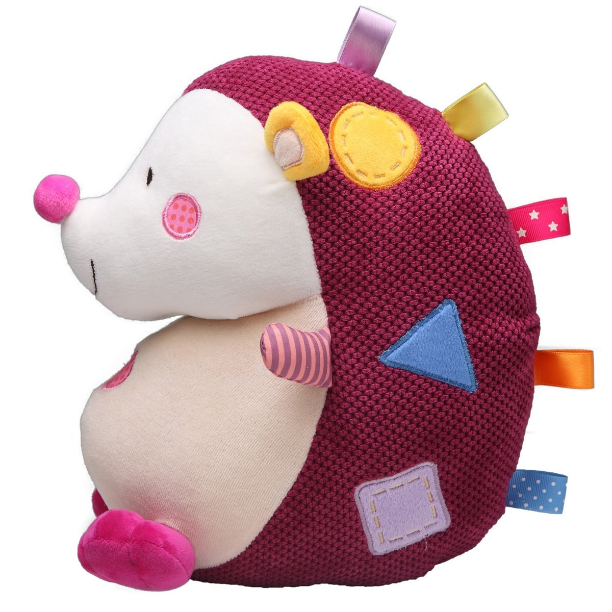 Peluche Con Sonajero Storki Puercoespin Rosa