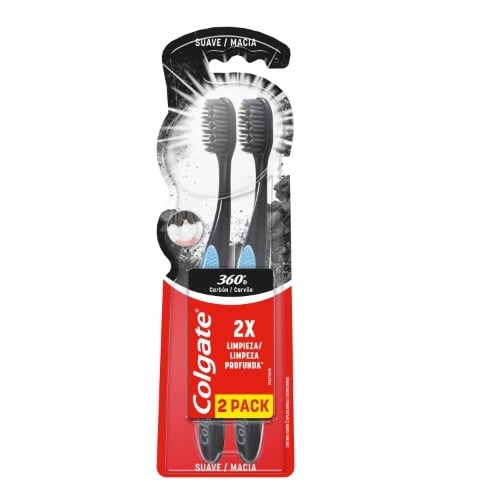 Cepillo de Dientes Colgate 360° Black 2 Unidades