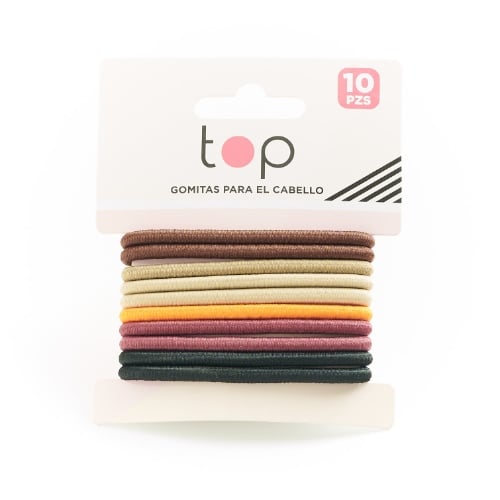 Gomitas para el Pelo Top Finas 10 Unidades