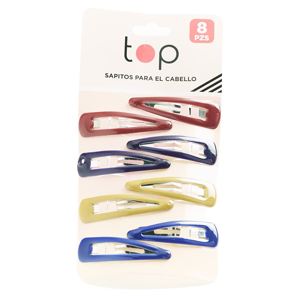 Broches para el Pelo Top Grandes 8 Unidades Varios Colores