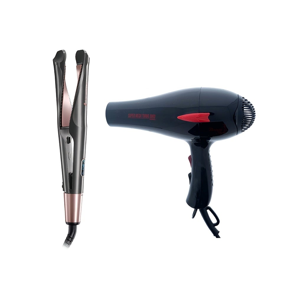 Combo Beauty Style Planchita 2 en 1 + Secador de Pelo Súper Mega Turbo Profesional