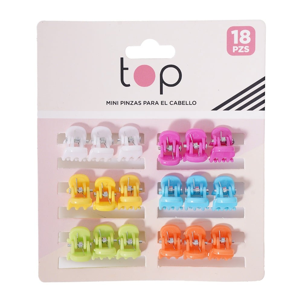 Mini Pinzas para el Pelo Top Varios Colores 18 Unidades