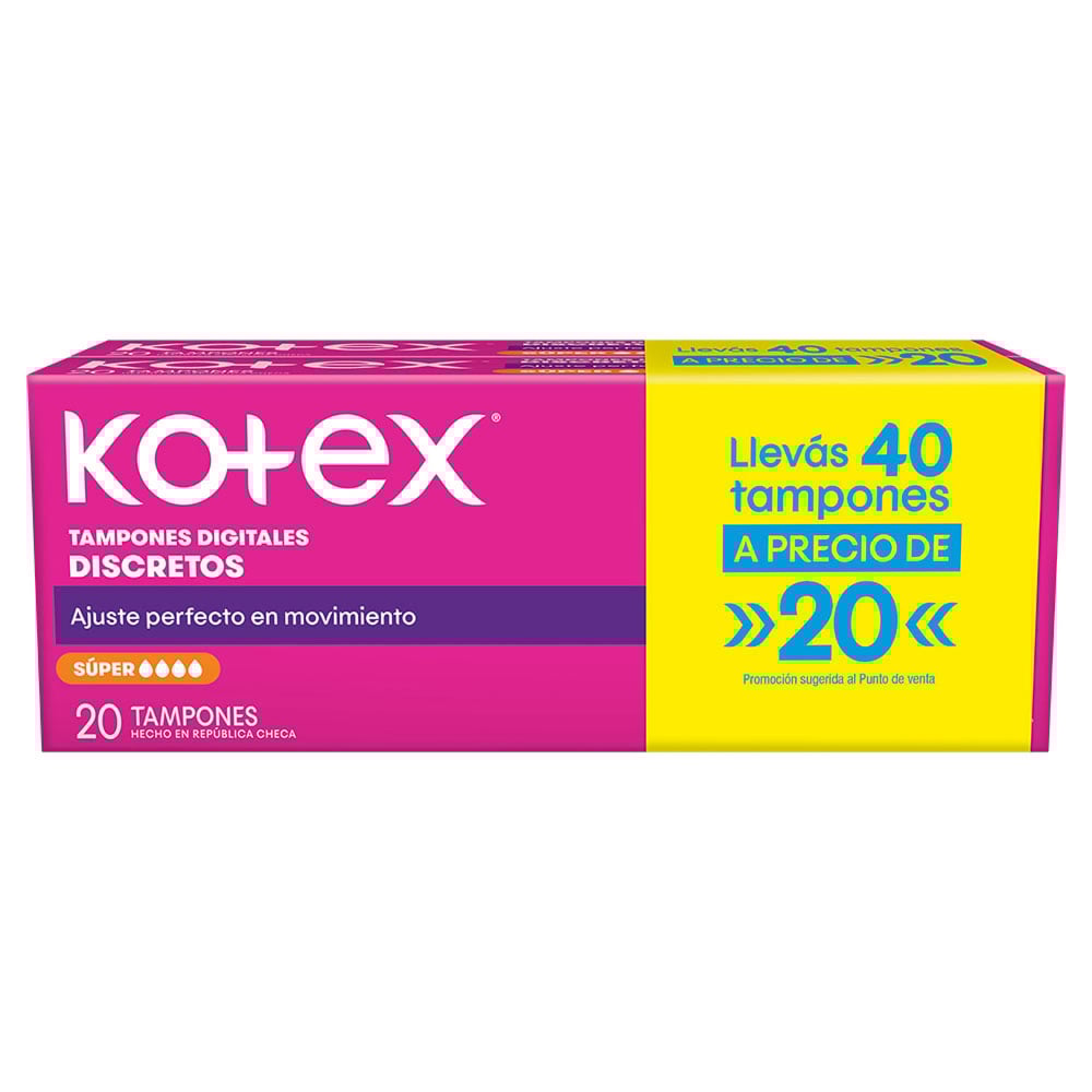 Tampones Kotex Súper 2x1 40 Unidades