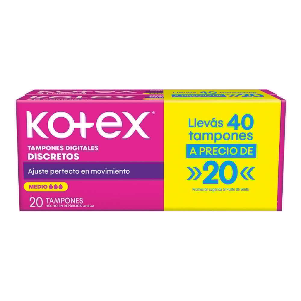 Tampones Kotex Medio 2x1 40 Unidades