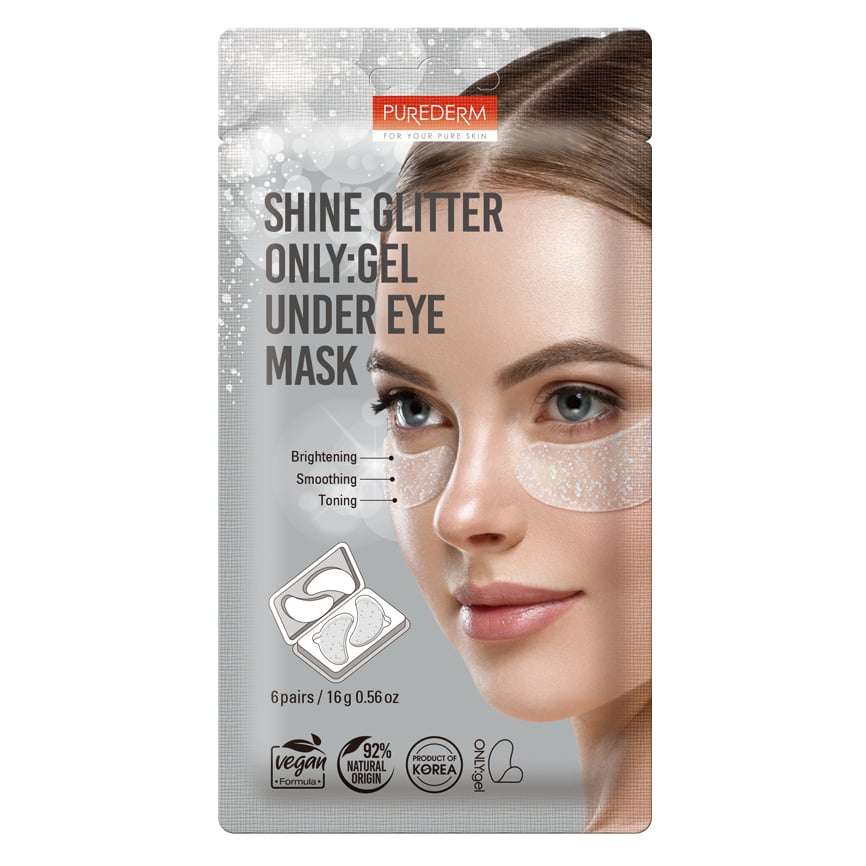 Mascarilla Gel Facial Purederm Under Eye Glitter 6 Unidades