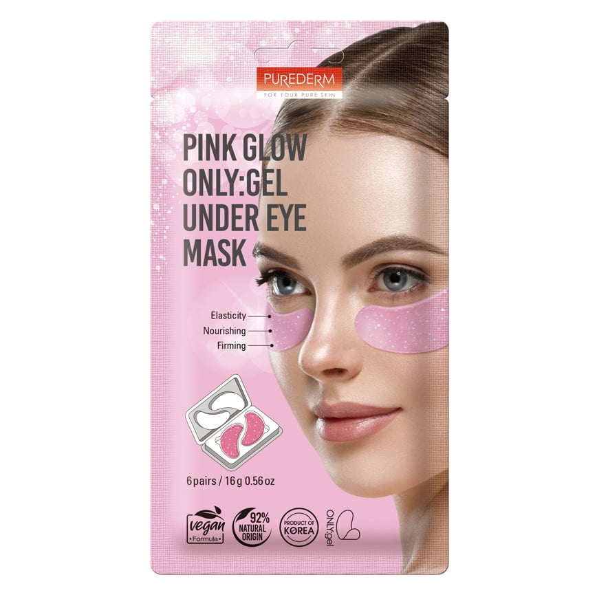 Mascarilla Gel Facial Purederm Under Eye Pink Glow 6 Unidades