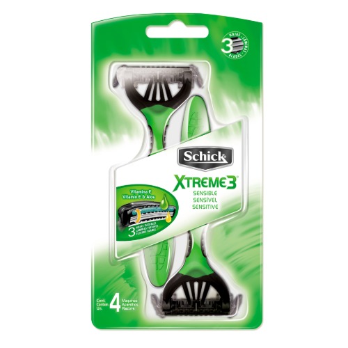 AFEITADORA SCHICK XTREME PIEL SENSIBLE 4X3 UNIDADES