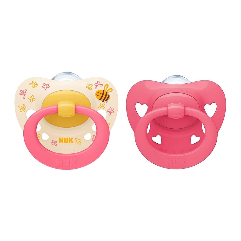 Chupete de Silicona Signature Nuk Rosado Talle 2 6 a 18 meses 2 Unidades