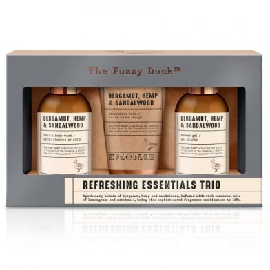 Set Baylis & Harding The Fuzzy Duck Bergamot Hemp & Sandalwood Men's Luxury 3 Unidades