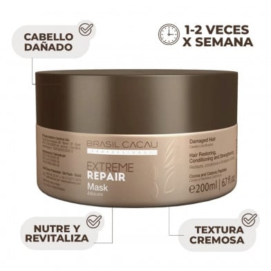 Mascarilla Capilar Brasil Cacau Reparación Extrema 200 ml