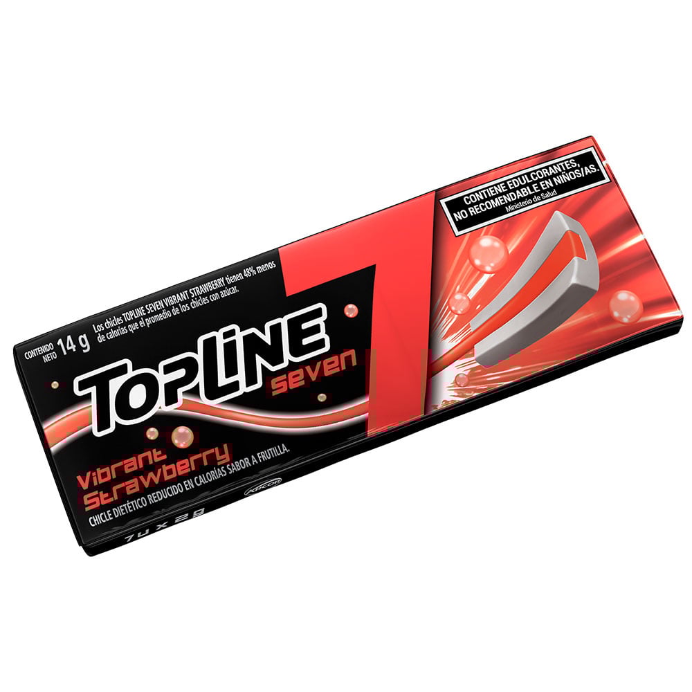 Chicle Topline 7 Fruta Vibrant Strawberry