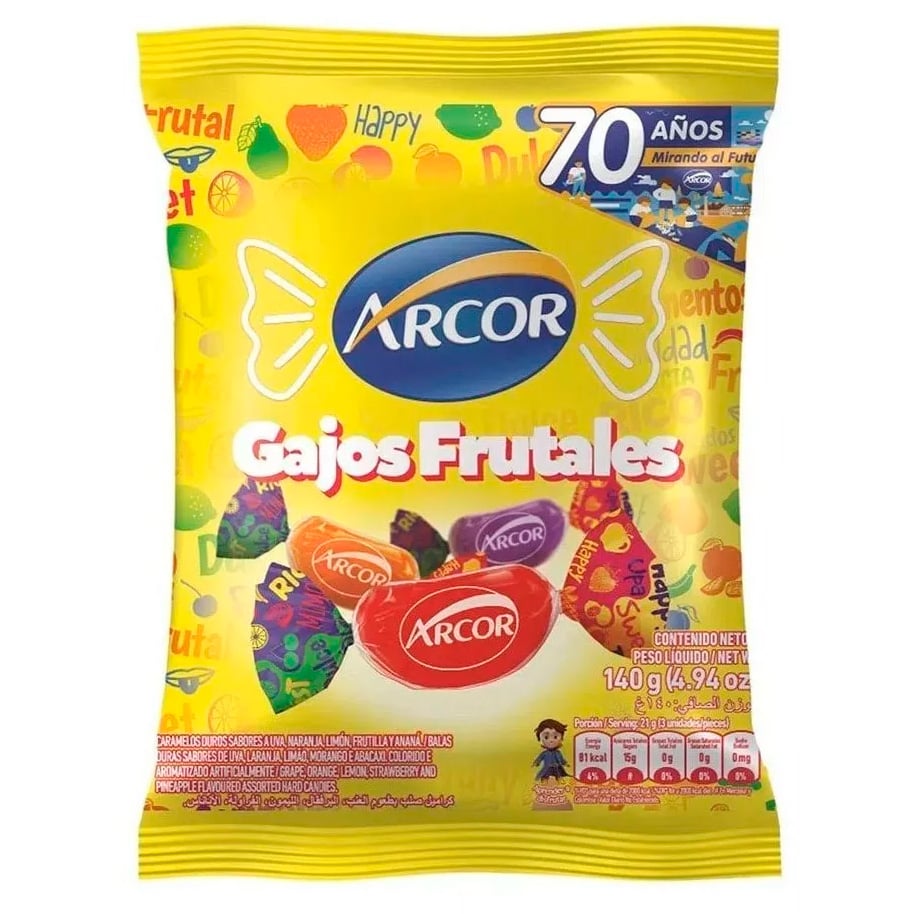 Caramelos Arcor Gajitos de Fruta150 g