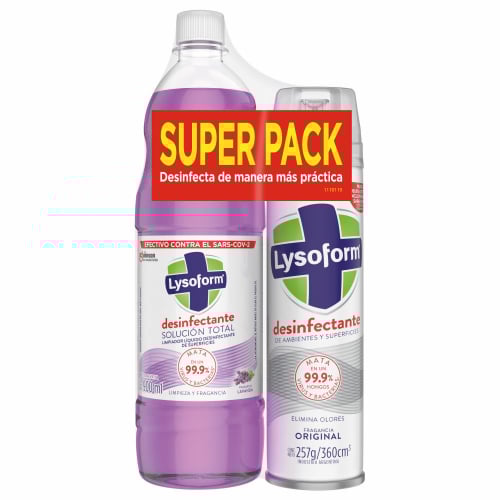 Pack Lysoform Desinfectante de Ambientes + Limpiador Líquido Lavanda 900 ml