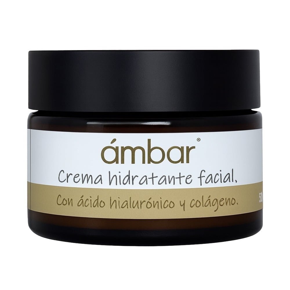 Crema Hidratante Facial Ámbar con Ácido Hialuronico y Colageno 50 ml