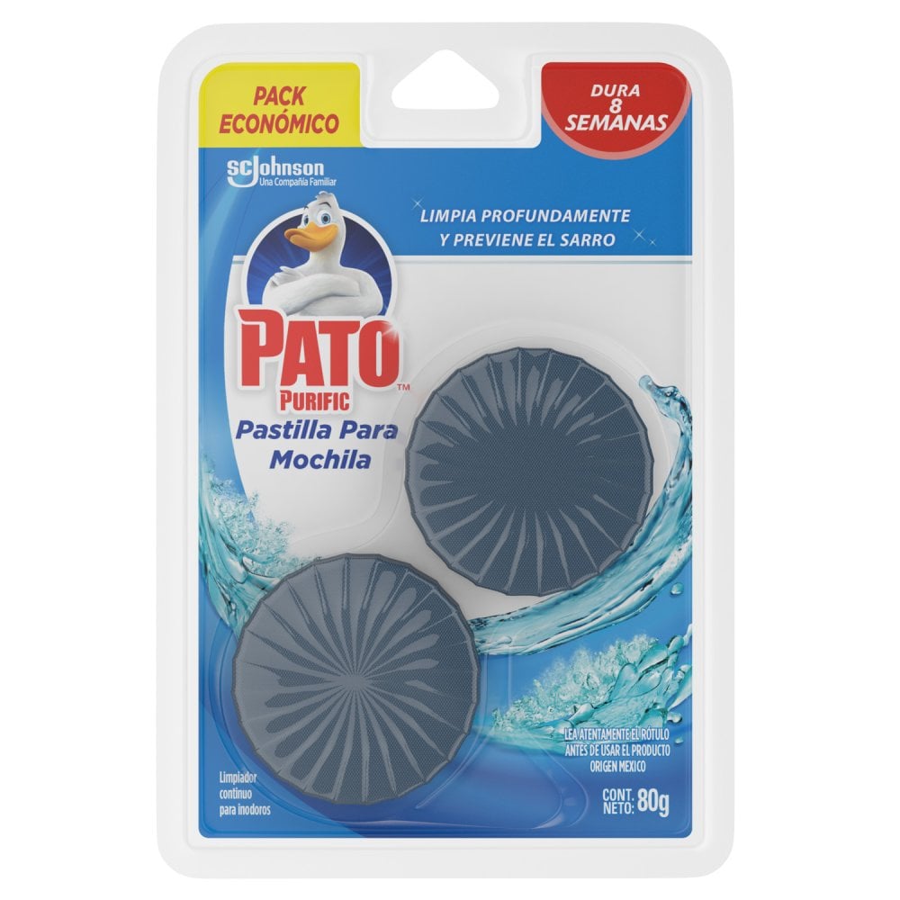 Bloque para Mochila de Inodoro Pato Purific 40 g 2 Unidades