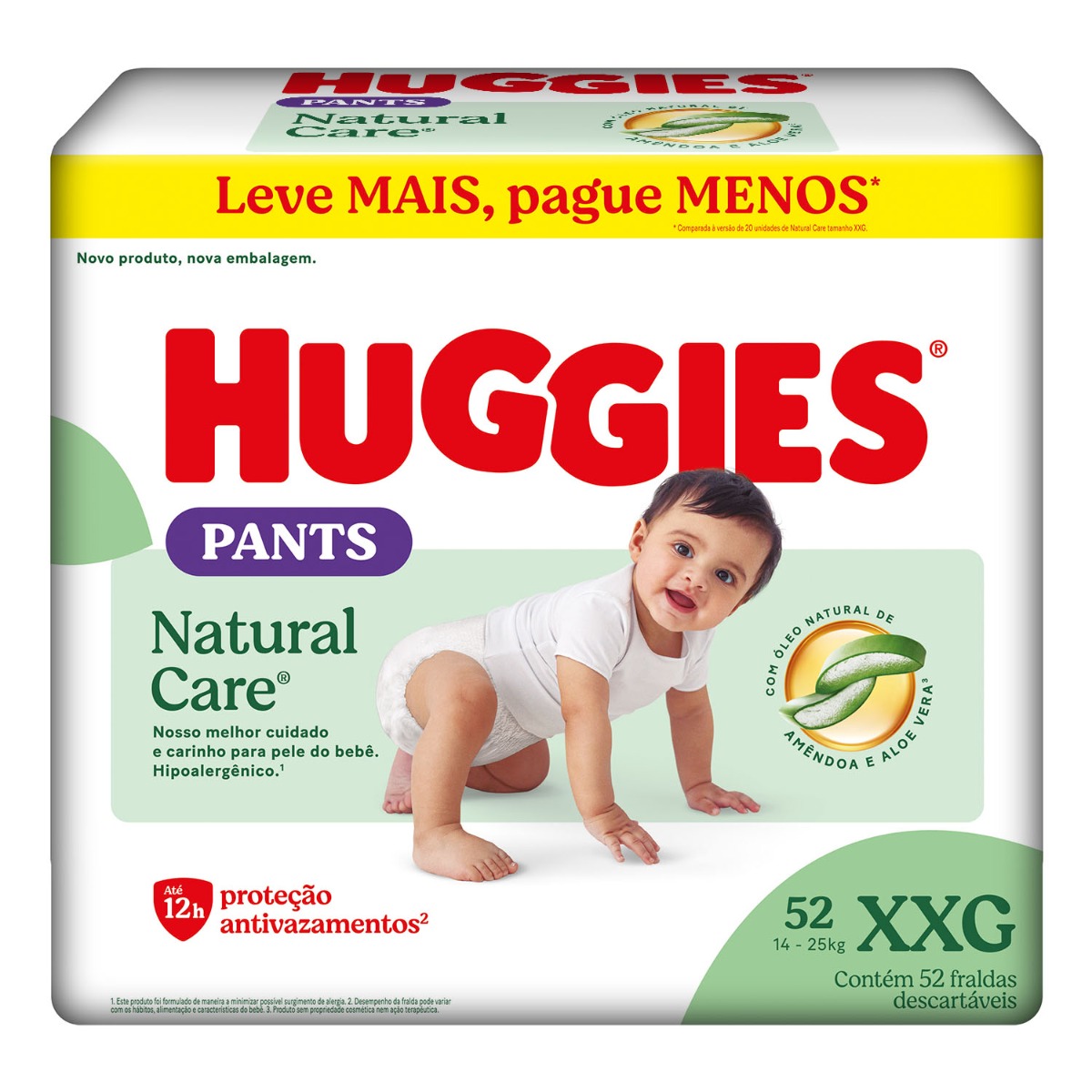 Pañales Huggies Pant Natural Care XXG 52 Unidades